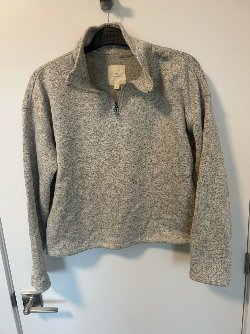 Thread & Supply Heather Gray Half-Zip Pullover Sweater